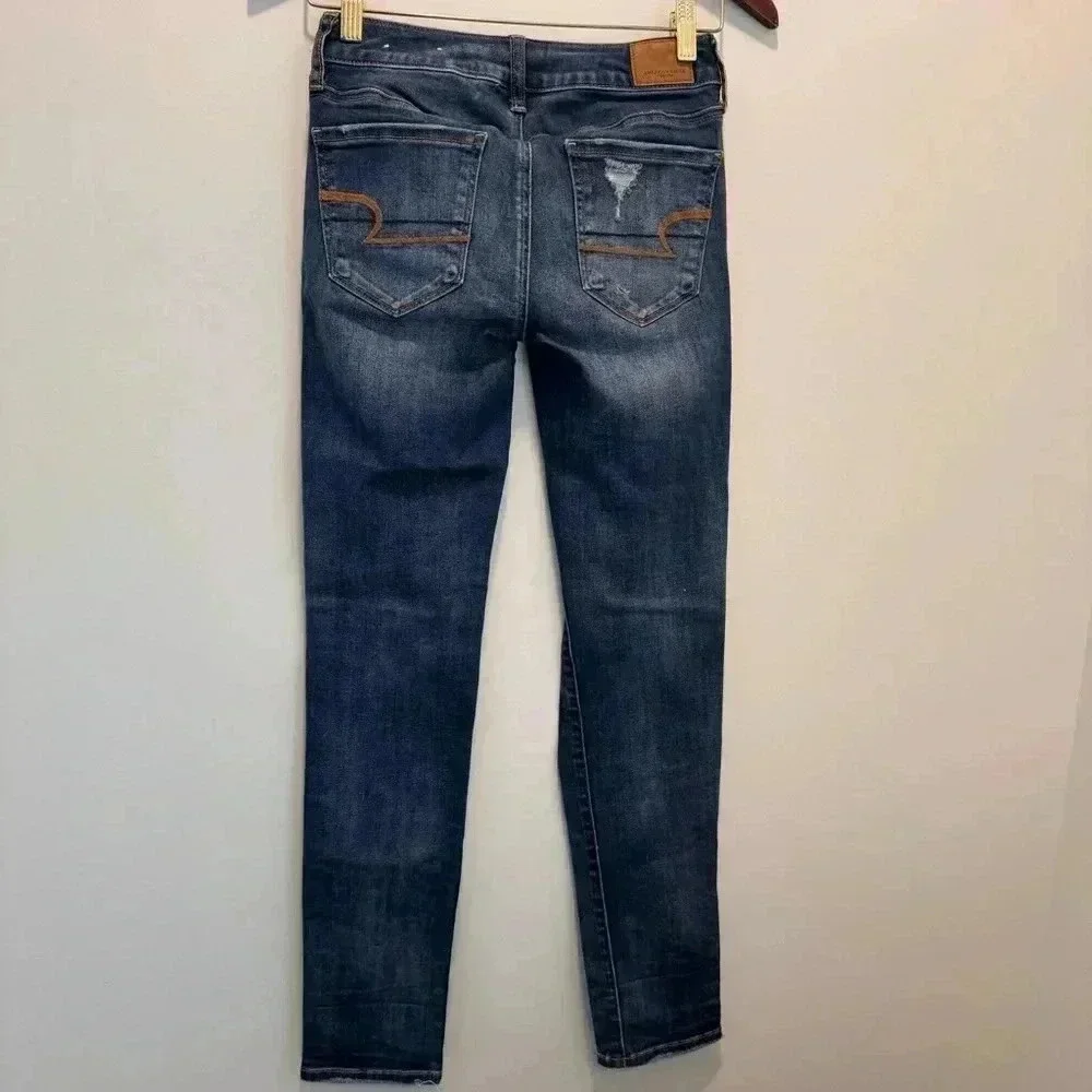 AEO American Eagle Distressed Super Stretch X Skinny Women‎ Jeans Size 0 Regular